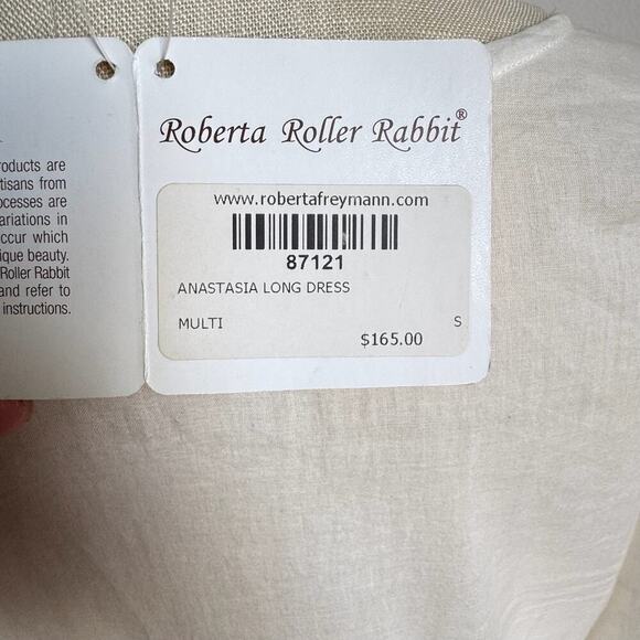NWT ROBERTA ROLLER RABBIT Boho Anastasia White Embroidered Kaftan - Picture 9 of 12